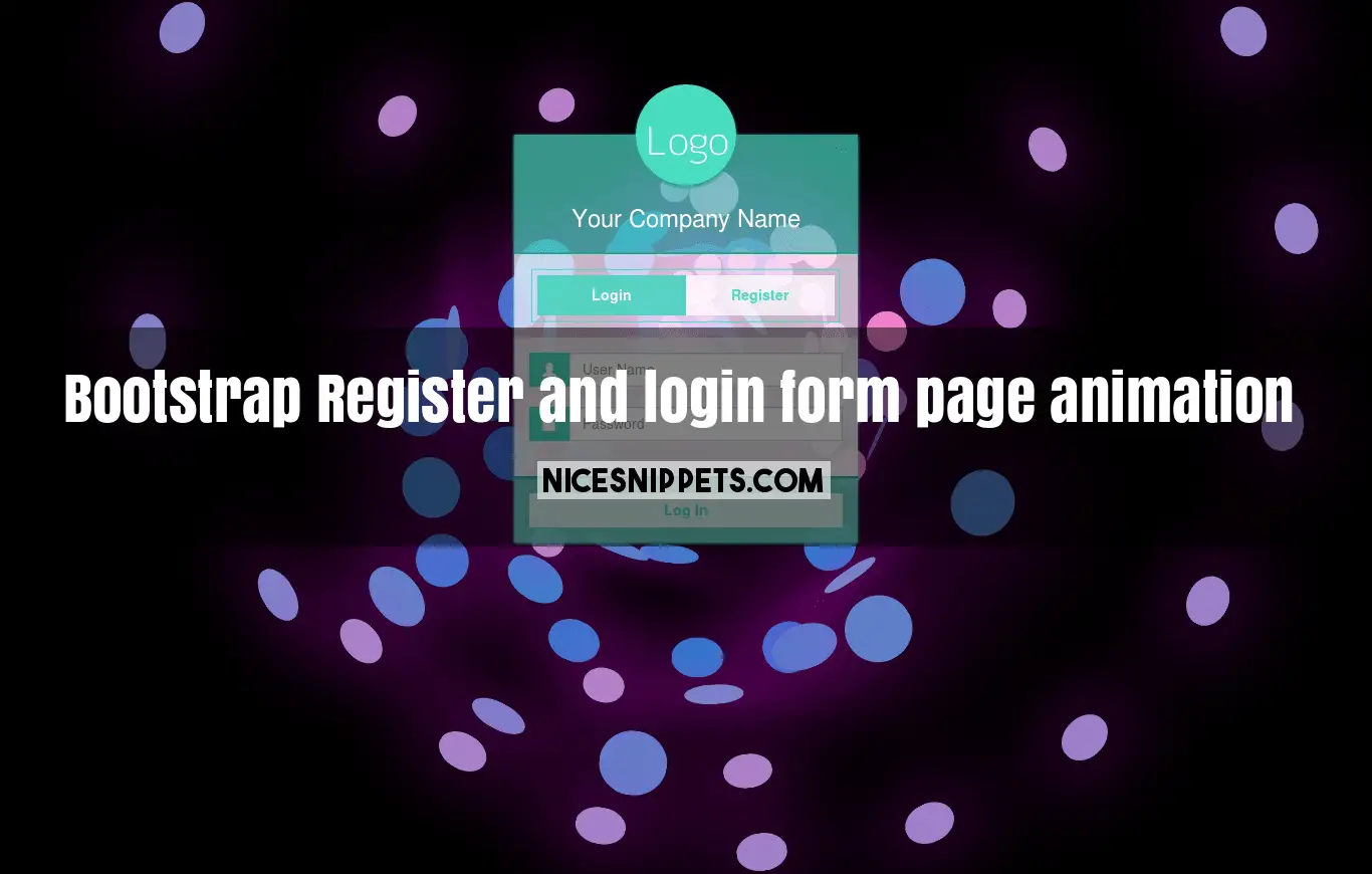 Live Demo - Register and login form page design with ...