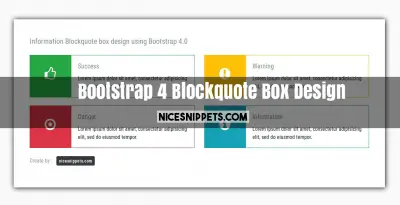 Bootstrap 4 Blockquote Box Design With html,css