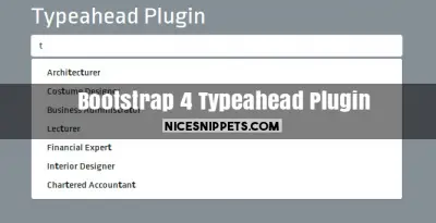 Bootstrap 4 Typeahead Plugin Example