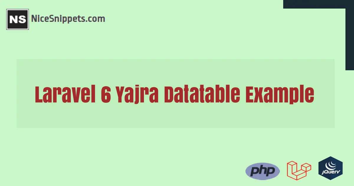 Laravel 6 Yajra Datatable Example