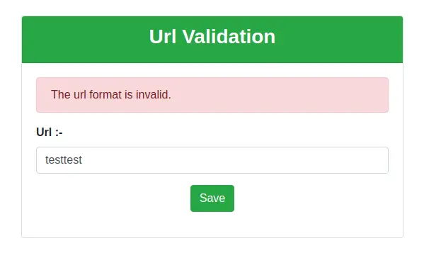 Laravel Validation for URL Example