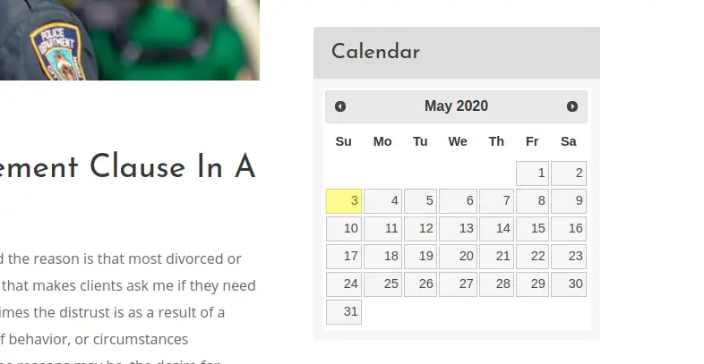 How to display responsive calendar in div?