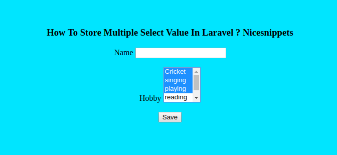 How To Store Multiple Select Value In Laravel ?