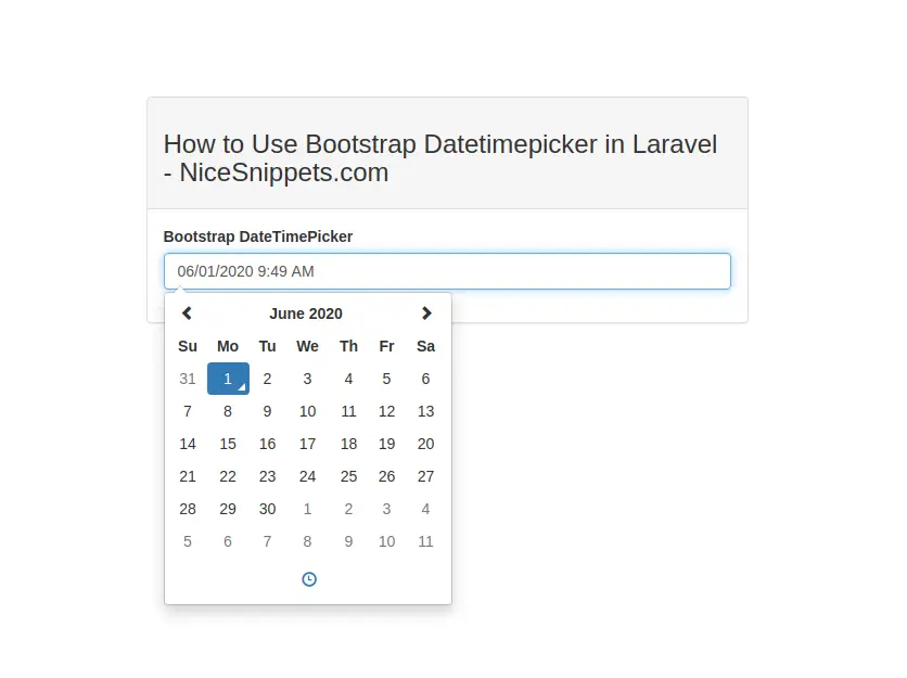 How to Use Bootstrap Datetimepicker in Laravel?