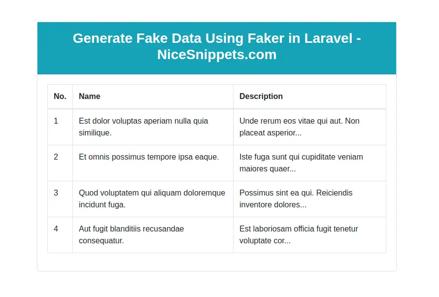 Generate Fake Data Using Faker in Laravel