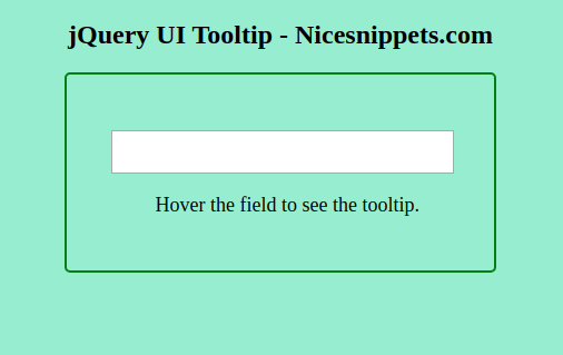 Jquery UI Tooltip Example | Tooltip In Jquery Example