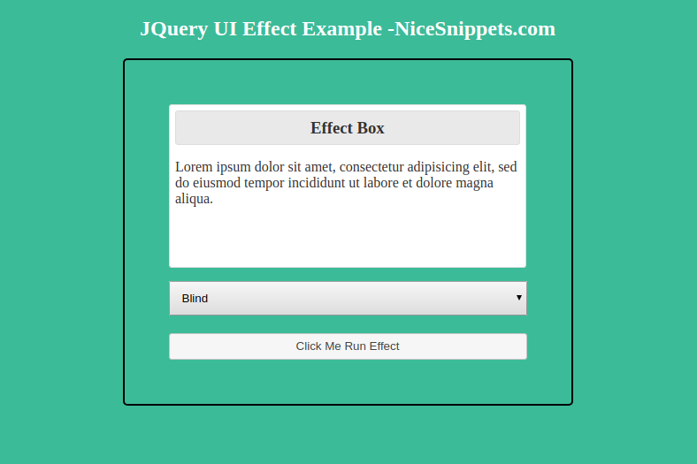 JQuery UI Effect Example | JQuery UI Effect Tutorial