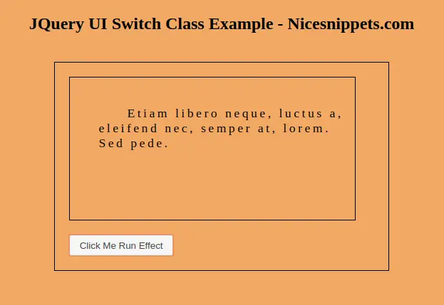JQuery UI Switchclass Effects Animation Tutorial