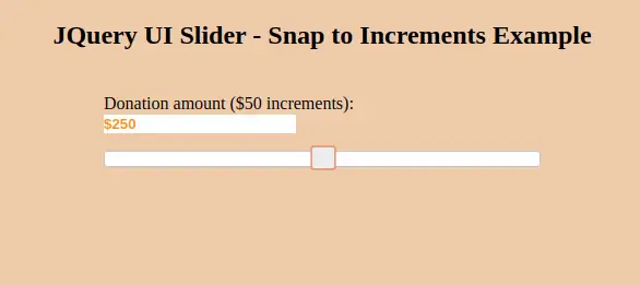 JQuery UI Slider - Snap to Increments Example