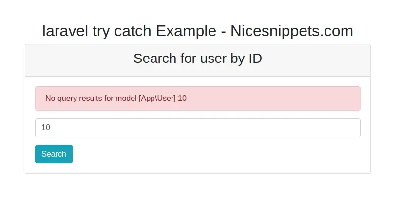 How to Use try catch In Laravel Example