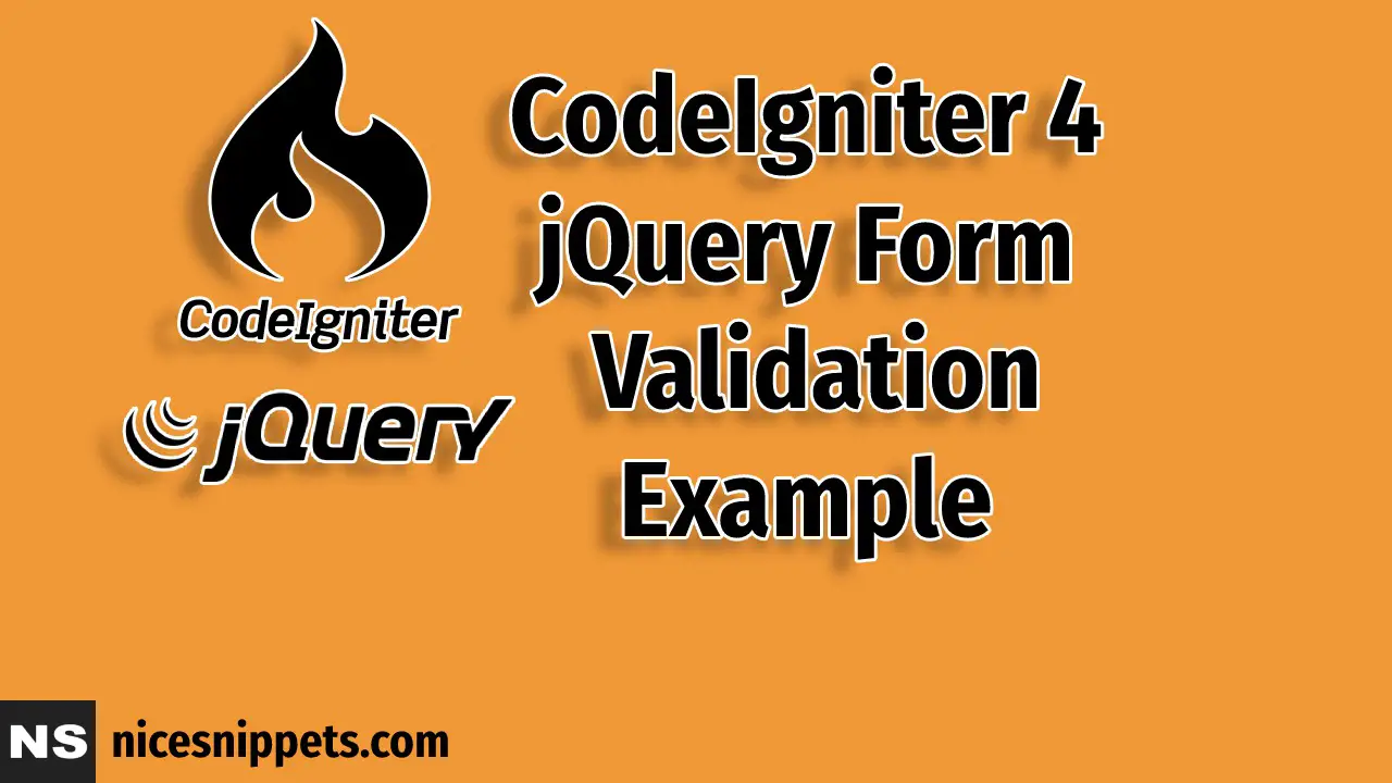 CodeIgniter 4 jQuery Form Validation Example