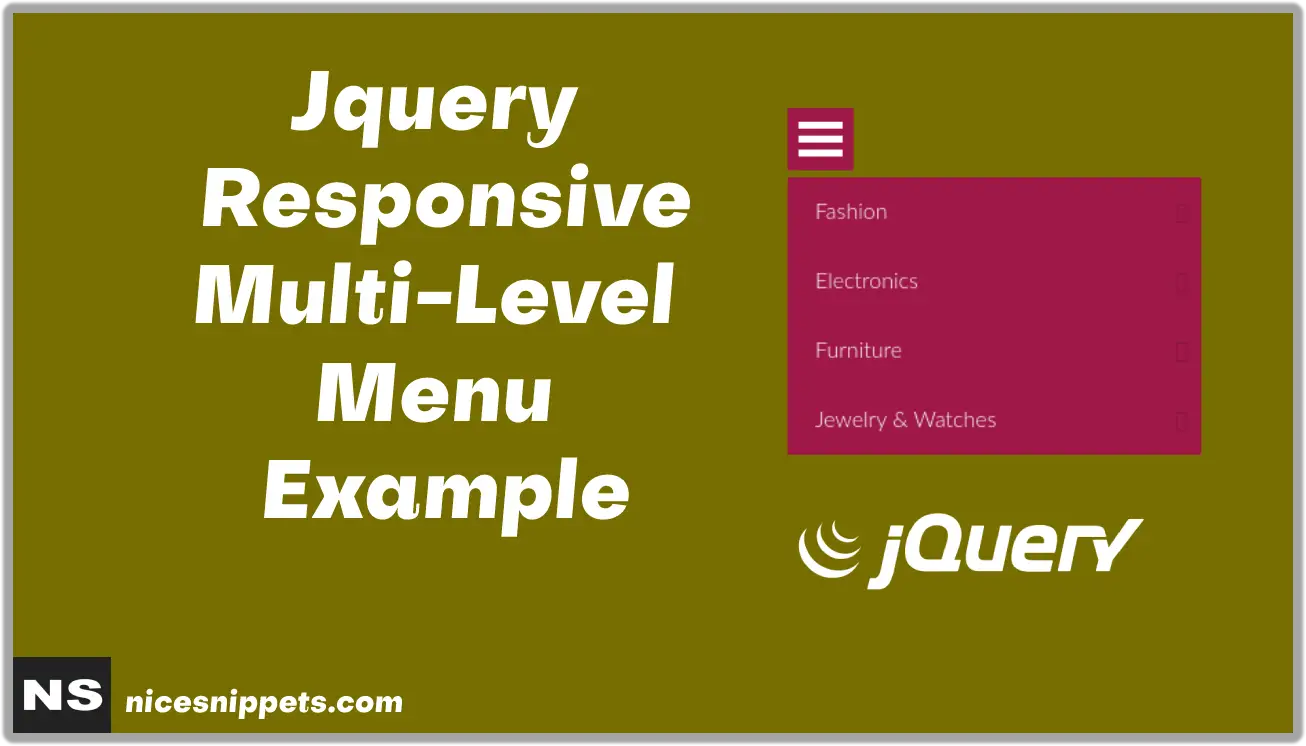 Jquery Responsive Multi-Level Menu Example