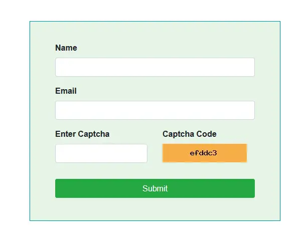 PHP Captcha Tutorial Example