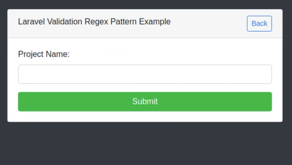 Laravel Validation Regex Pattern Example