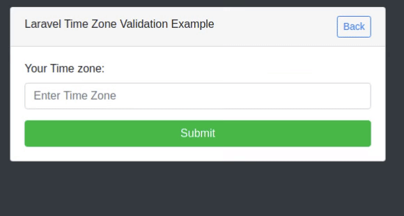 Laravel Validation timezone Example
