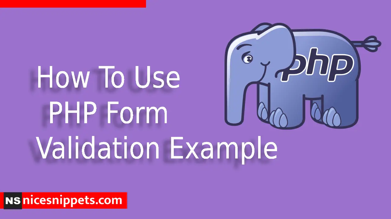 How To Use PHP Form Validation Example