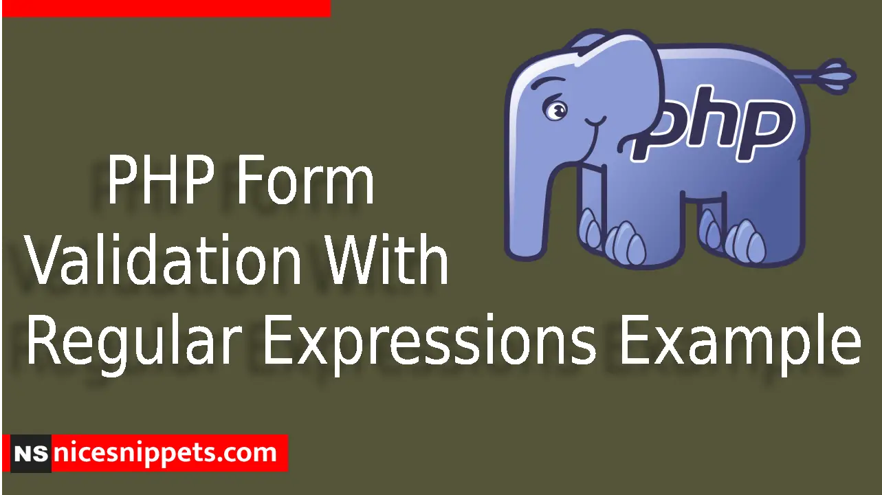 PHP Form Validation With Regular Expressions Example