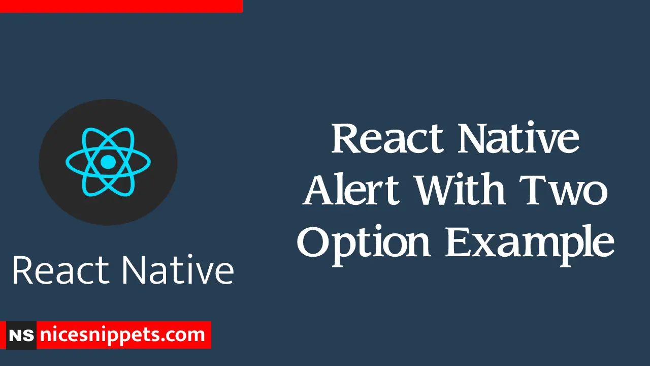 React Native Alert With Two Option Example