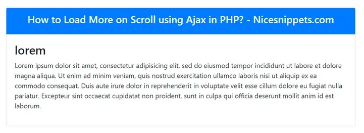 How to Load More on Scroll using Ajax in PHP?