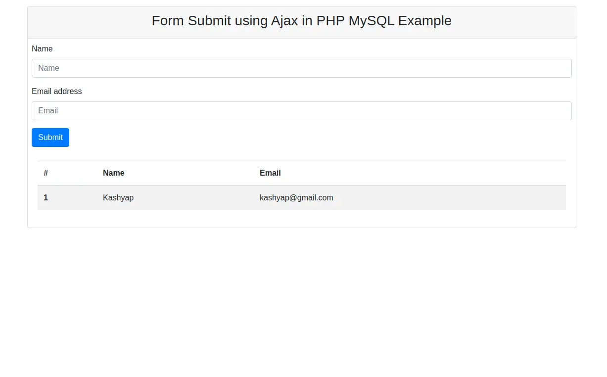How to Submit Form using Ajax in PHP?