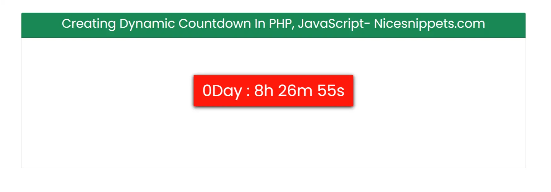 Creating Dynamic Countdown in PHP, JavaScript