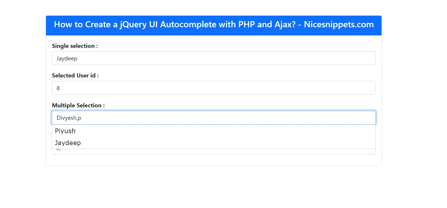 How to Create a jQuery UI  Autocomplete with PHP and Ajax?