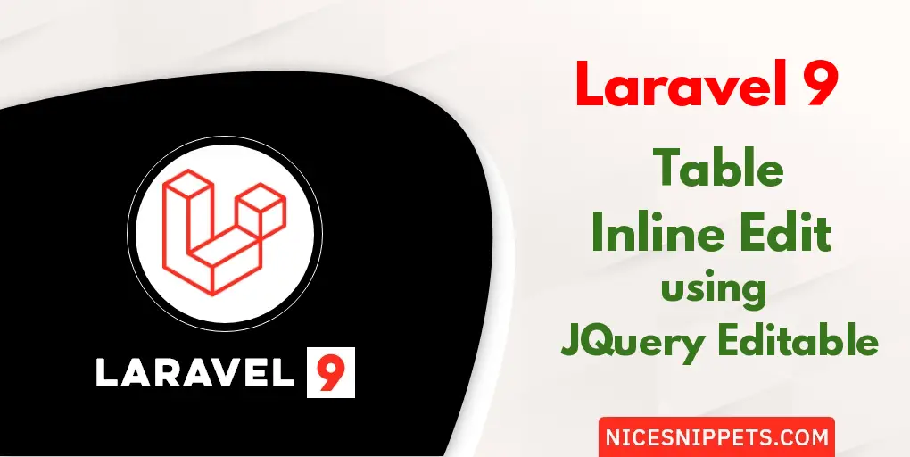 Laravel 9 Table Inline Edit using JQuery Editable