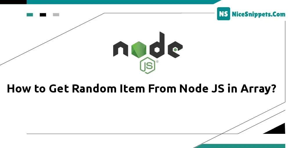 How to Get Random Item From Node JS in Array?