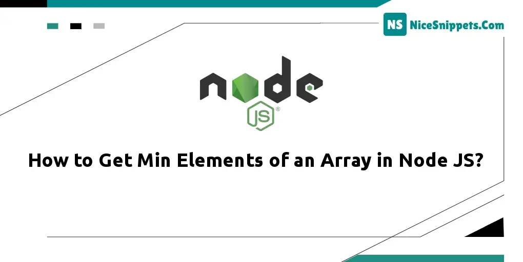 How to Get Min Elements of an Array in Node JS?
