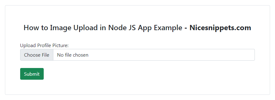 How to Image Upload in Node JS App Example