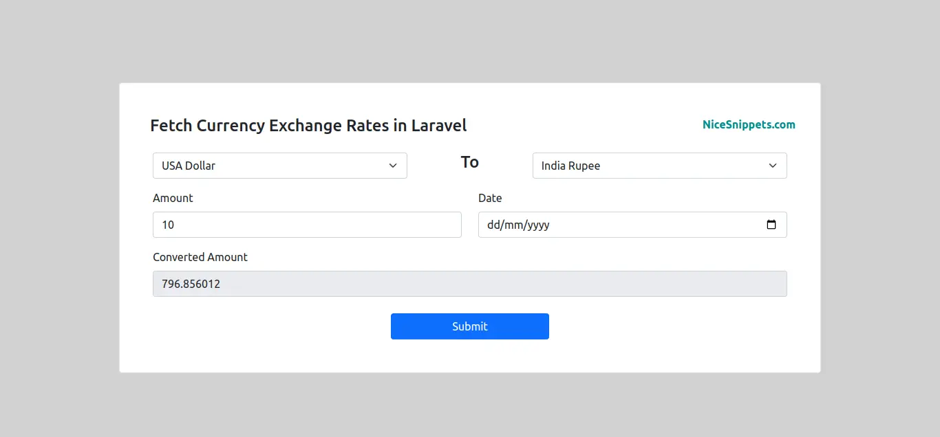 How to Fetch Currency Exchange Rates in Laravel?