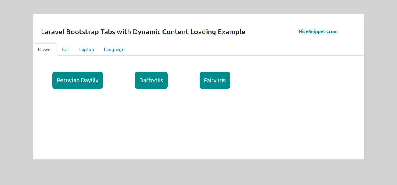 Laravel Bootstrap Tabs with Dynamic Content Loading Example