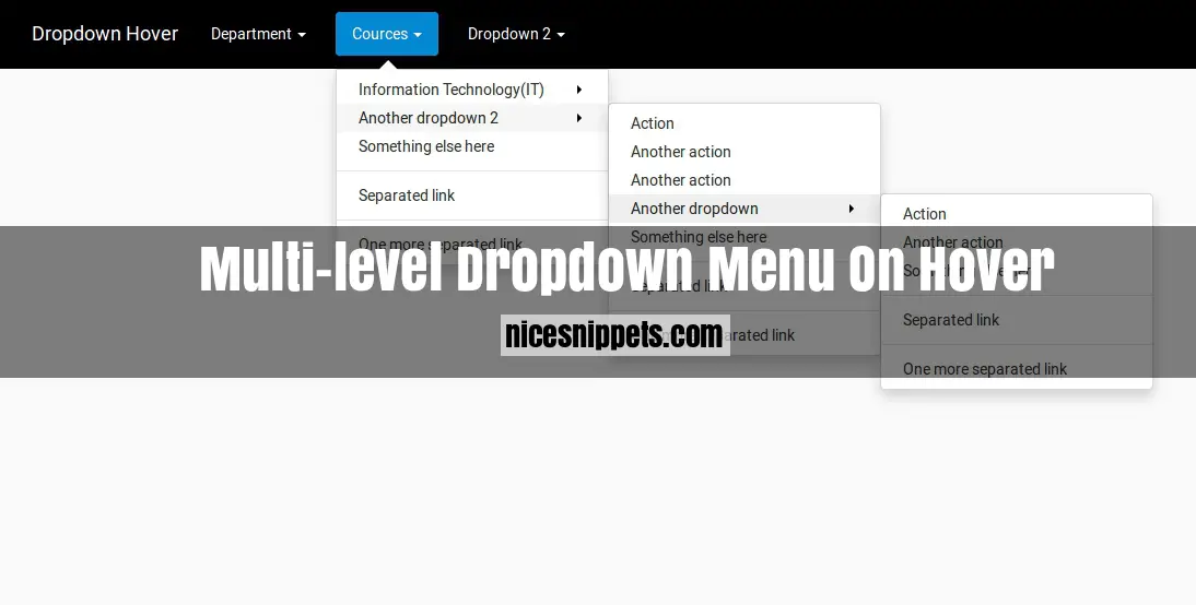 Bootstrap 4 Multilevel Dropdown Menu on Hover Effect