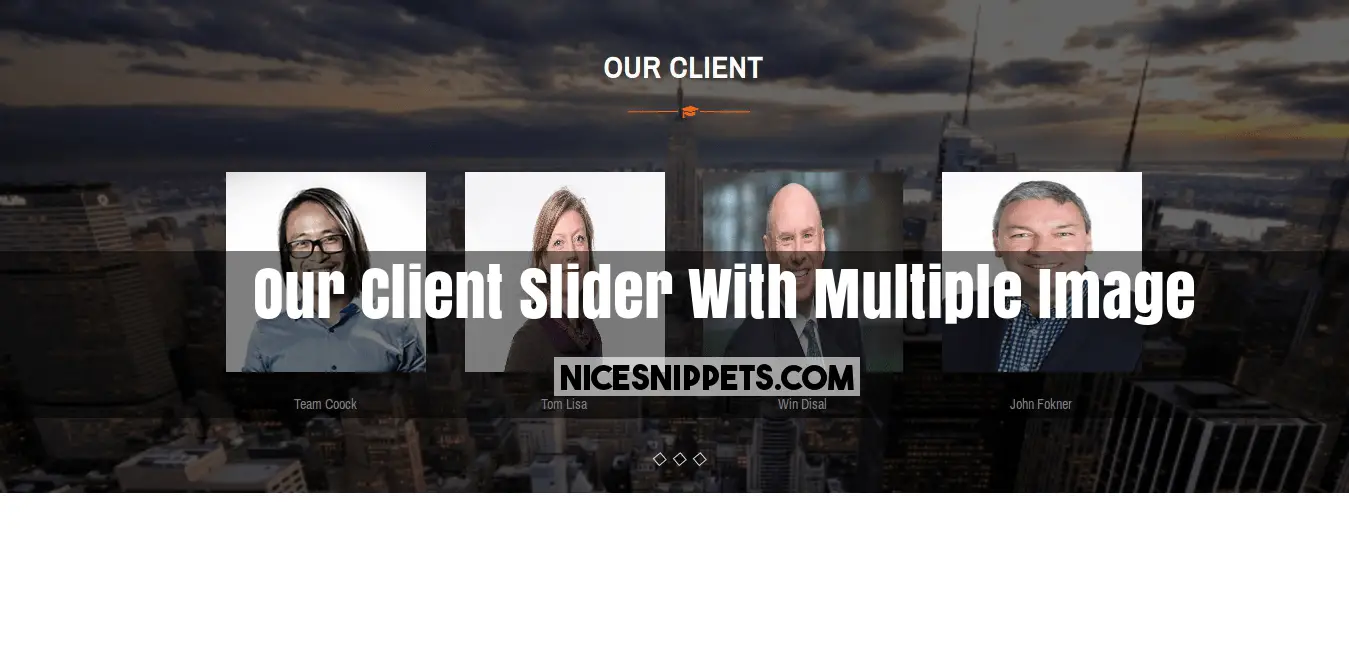 Our Client Slider With Multiple Image Usign Bootstrap 4