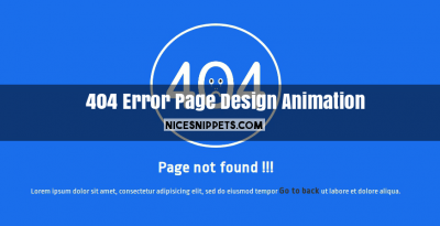 404 error page design example with animation
