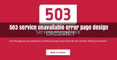 503 service unavailable error page design