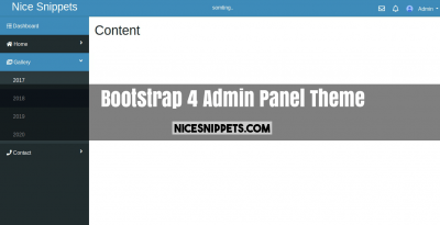 Bootstrap 4 Admin Panel Dashboard Design