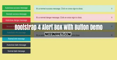 Bootstrap 4 Alert Box With Button Demo