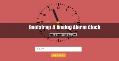 Bootstrap 4 Analog Alarm Clock With jQuery Canvas thooClock