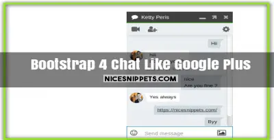 Bootstrap 4 Chat Popup Box Desing Like Google Plus