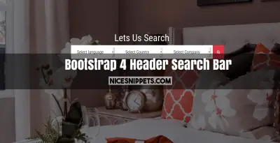 Bootstrap 4 Header Search Bar With Background Image