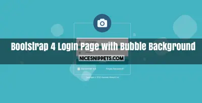 Bootstrap 4 LogIn Page Design with Bubble Background