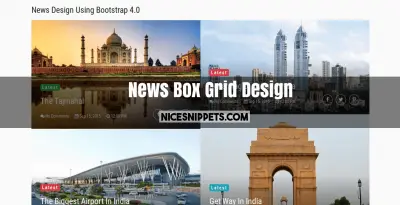 Bootstrap 4 News Box Grid Example
