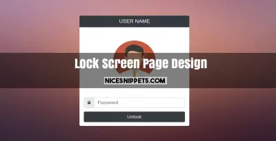Bootstrap 4 Screen Lock Page Design For Website