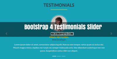 Bootstrap 4 Testimonials or People Review Slider
