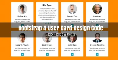 Bootstrap 4 User Card Design With Flip Animation