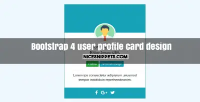 Bootstrap 4 user profile card design