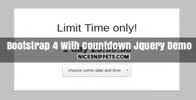 Bootstrap 4 With Countdown Jquery Demo