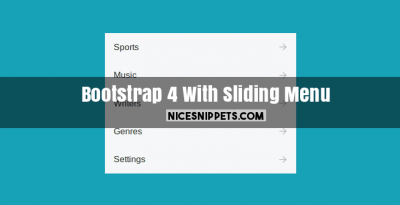 Bootstrap 4 With Sliding Menu Example