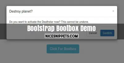 Bootstrap Bootbox Demo